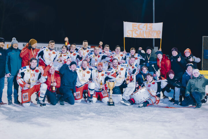 Eishockey KEHV Unterliga Ost, Meisterfeier 2025,, EC 13 St. Salvator - EHC Micheldorf am 24.01.2025 in St. Salvator (Eislaufplatz), Austria, (Photo by Ernst Krawagner sport-fan.at)